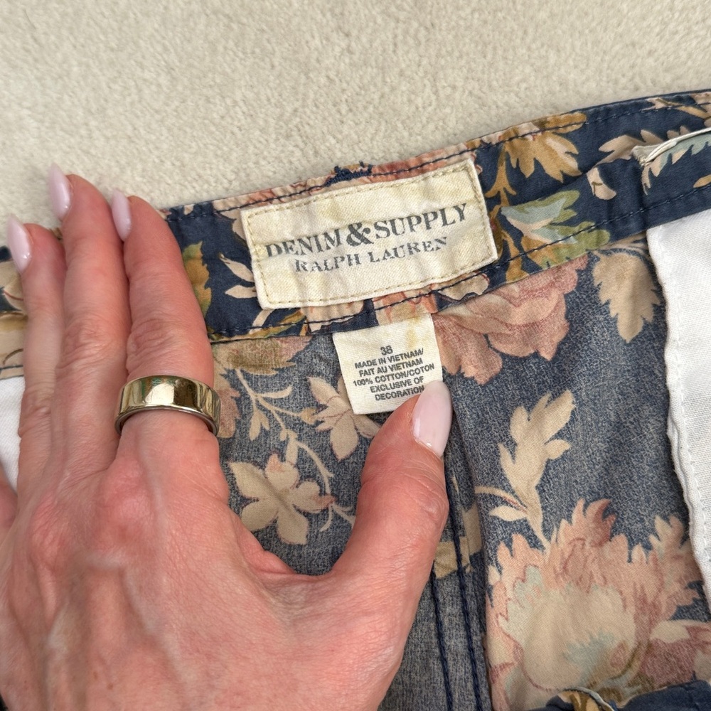 Denim & Supply Ralph Lauren Vintage Floral All Over Print Chino Shorts Size 38 - Picture 4 of 8